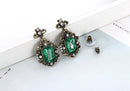 Vintage Green Crystal Drop Earrings - [neshe.in]