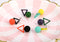 Triangular Spherical Fashion Earrings Studs - 3 Unique Color Combos - [neshe.in]