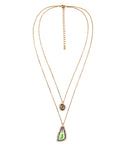 Exquisite Shiny Gradient Color Triangle Double Link Chain Pendant Necklace - [neshe.in]