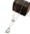 Exquisite Shiny Gradient Color Triangle Double Link Chain Pendant Necklace - [neshe.in]