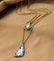 Exquisite Shiny Gradient Color Triangle Double Link Chain Pendant Necklace - [neshe.in]
