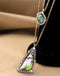 Exquisite Shiny Gradient Color Triangle Double Link Chain Pendant Necklace - [neshe.in]