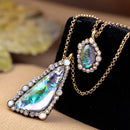 Exquisite Shiny Gradient Color Triangle Double Link Chain Pendant Necklace - [neshe.in]