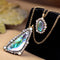 Exquisite Shiny Gradient Color Triangle Double Link Chain Pendant Necklace - [neshe.in]
