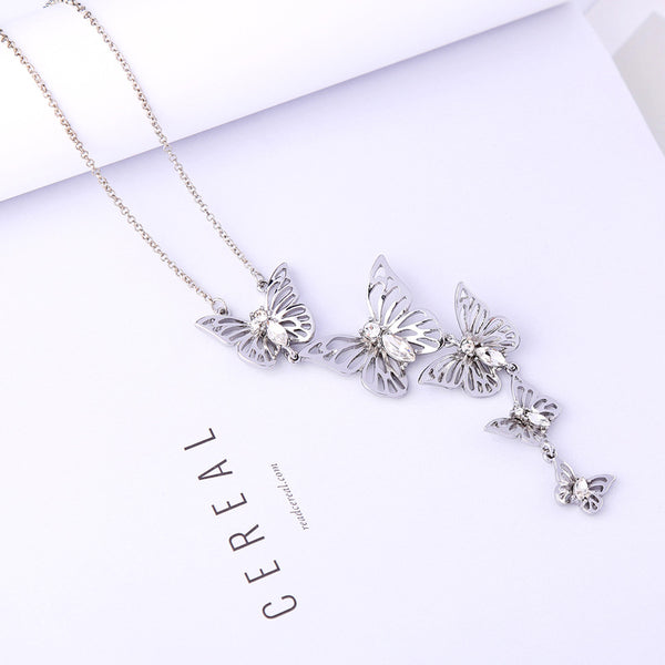 Cute Butterfly Long Pendant Necklace - [neshe.in]