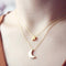 Gold & Silver Multilayer Moon Star Pendant Necklace - [neshe.in]