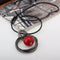 Simulated Red Pearl Pendant Long Statement Necklace - [neshe.in]