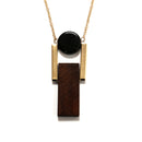 Geometric Black Brown Shaped Minimal Chain Necklace - [neshe.in]