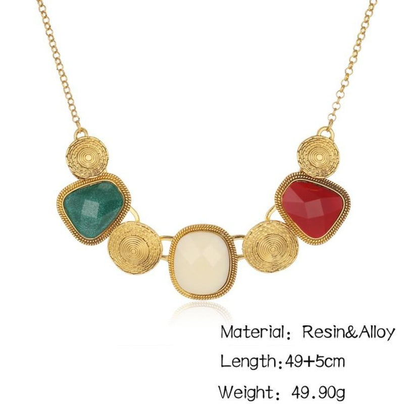Multicolor Geometric Choker Vintage  Necklace Charm - [neshe.in]