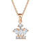 CZ Crystal Crown Pendant Earrings Necklace Set - [neshe.in]