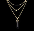 Vintage Gold Color Multi Layers Chain Stone Charm Necklace -  4 Colors - [neshe.in]