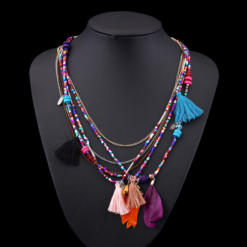 Bohemian Multilayer Maxi Choker Necklace - 2 Colors - [neshe.in]