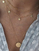 Golden Multilayer Wafer Pendant Necklace - [neshe.in]