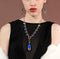 Bohemia Blue Crystal Water Drop Statement Necklace Party wear - [neshe.in]