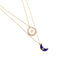 Two layered White moon and Blue Star Gold Multilayer Necklace - [neshe.in]
