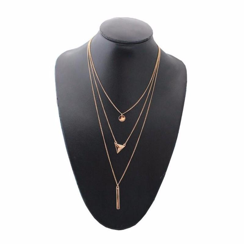 Three layered Gold Multilayer Necklace - [neshe.in]