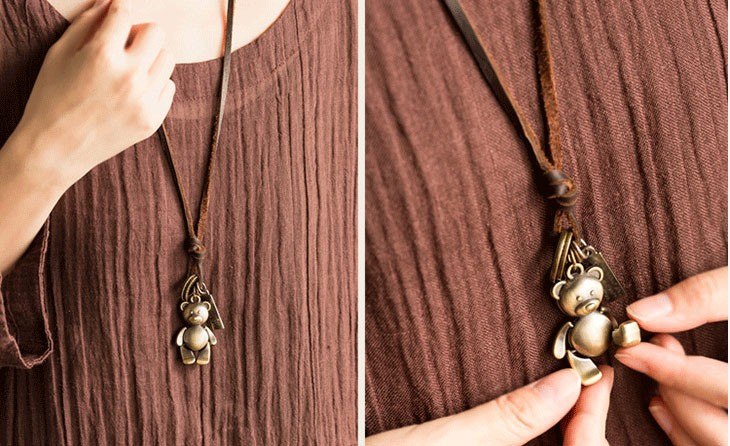 Bear Pendant chokers necklace for Valentine Day - [neshe.in]