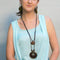 Wooden Tree Tag pendant Long necklace for women for Valentine Day - [neshe.in]