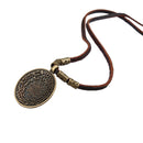 Vintage Texture Disc Choker Long Leather Necklace - [neshe.in]