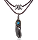 Feather Pendant Choker  statement necklaces & pendants - [neshe.in]