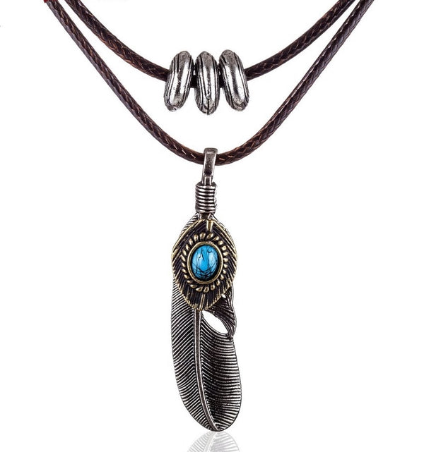 Feather Pendant Choker  statement necklaces & pendants - [neshe.in]