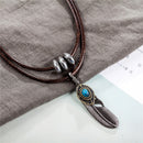 Feather Pendant Choker  statement necklaces & pendants - [neshe.in]