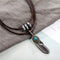Feather Pendant Choker  statement necklaces & pendants - [neshe.in]