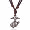 Leather Eagle in Globe Pendant necklaces & pendants choker V Day - [neshe.in]