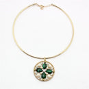 Natural Stone Bohemian Flower Pendant Statement Necklace - 3 Colors - [neshe.in]