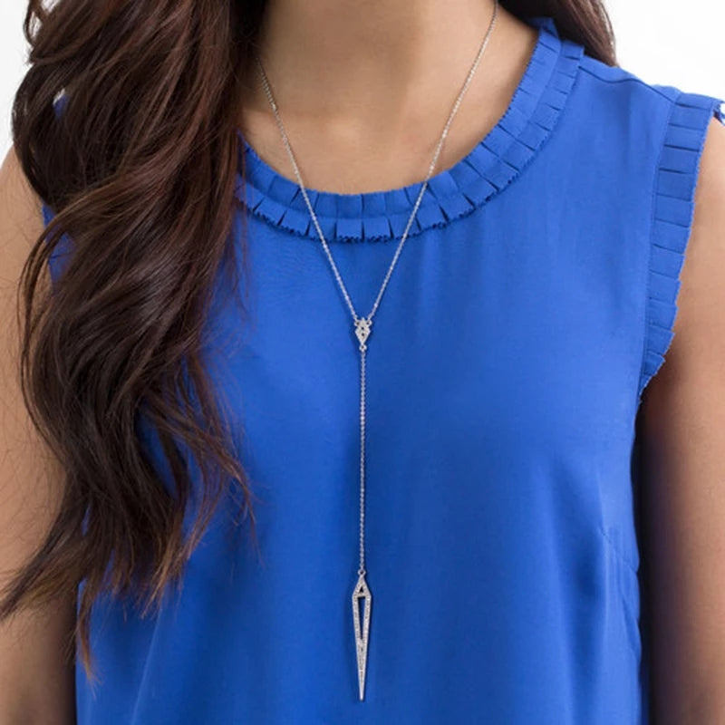 Hot Silver Geometric Long Chain Maxi Necklace - [neshe.in]