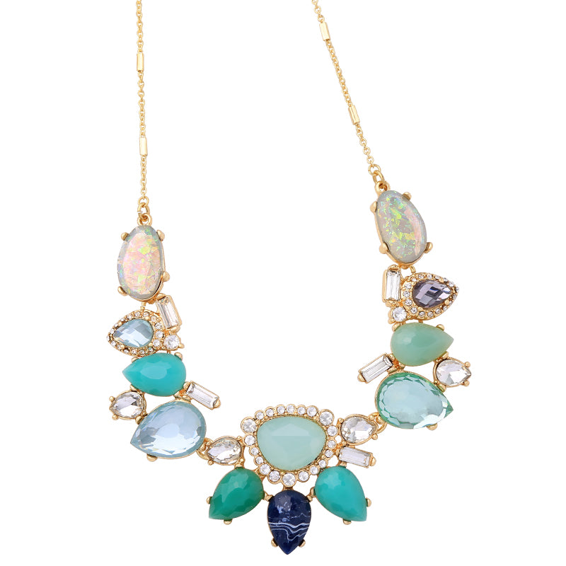 Amazon.com: AeraVida Mystique Moon Simulated Turquoise Slab Statement  Necklace : Clothing, Shoes & Jewelry