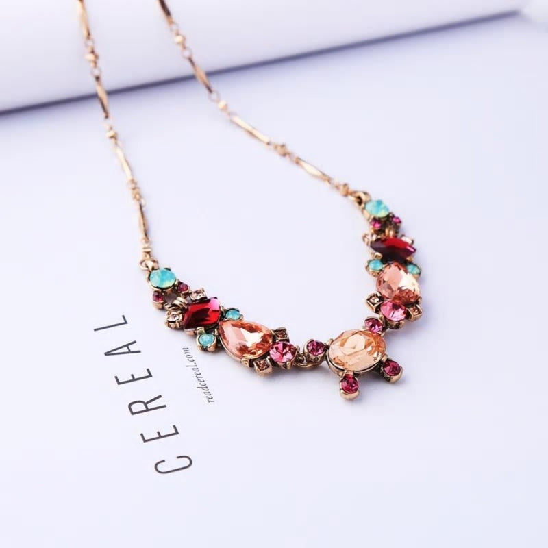 Crystal Geometric Water Drop Pendant Necklace For Wedding - [neshe.in]