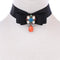 Colorful Crystals & Pearls Party Choker Necklace - [neshe.in]