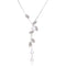 Long Silver Pearl Flower Pendant Necklace - [neshe.in]