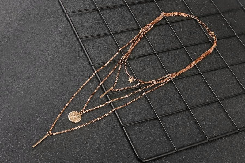 Boho Multi-layer Pendant Layered Necklace - [neshe.in]