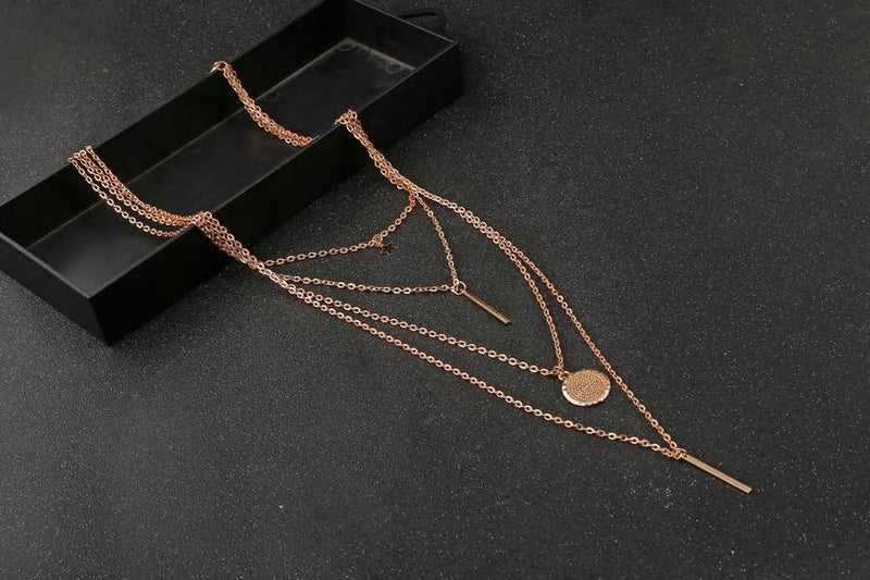Boho Multi-layer Pendant Layered Necklace - [neshe.in]