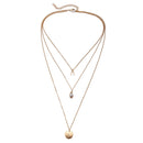 Bohemian Long Chain Coin Crystal V Pendant Golden Necklace - [neshe.in]
