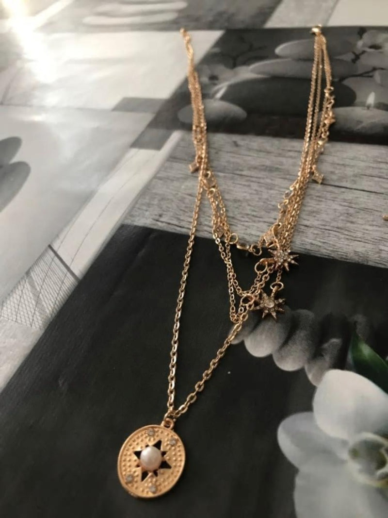 Buy Karen Millen Golden Pearl Double Drop Pendant for Women Online | The  Collective