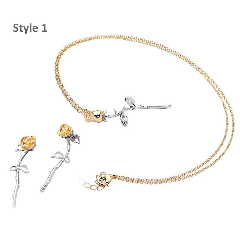 Freya Flower Necklace - Rose Gold