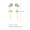 Gold Silver Color Chain Rose Flower Pendant Necklace Earring Set - 2 Styles - [neshe.in]