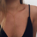 Simple Elegant Golden Chains Multilayer Necklace - [neshe.in]