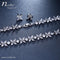 CZ Flowers Silver Choker Necklace Jewelry Set