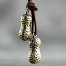 Retro Peanut Shape Pendant Vintage Leather Rope Necklace