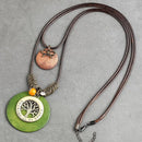 Tree of Life Forever in Heart Pendant Leather Necklace -2 Colors