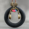 Music Headphones Wooden Pendant Leather Rope Necklace