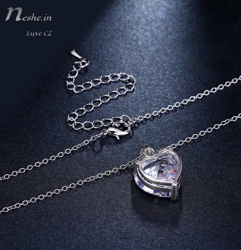 Neoglory Blue Crystal Heart Pendant Necklace For India | Ubuy