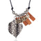 Long Necklace Vintage Handmade Wood & Leaf necklace & pendants - NN - [neshe.in]