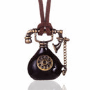 Vintage statement long rope Antique Telephone Pendant Necklace - [neshe.in]
