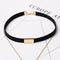 Black and Brown Velvet Choker Necklace with Gold Chain - [neshe.in]