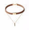 Black and Brown Velvet Choker Necklace with Gold Chain - [neshe.in]